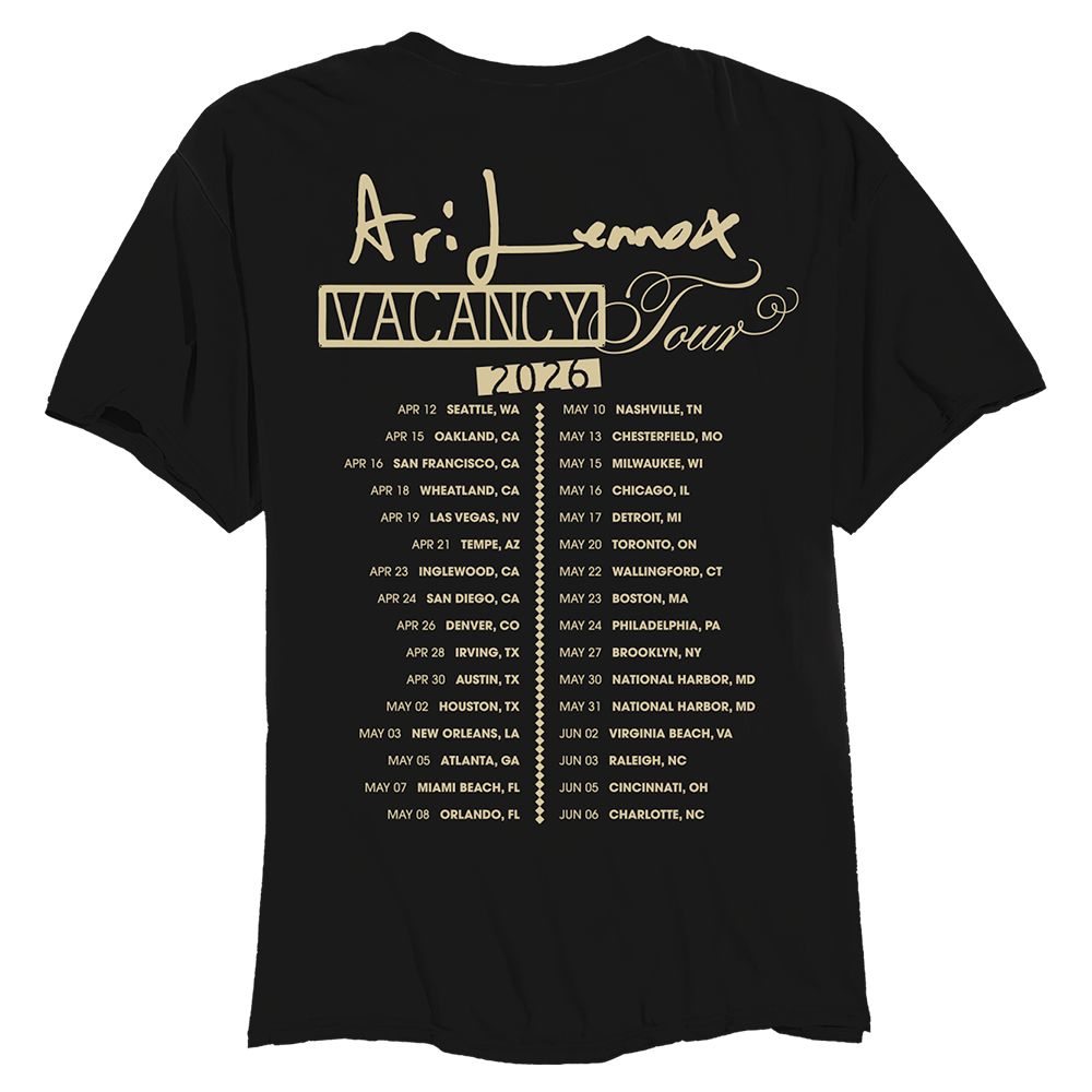 ARI LENNOX VACANCY ALBUM COVER 2026 TOUR T-SHIRT