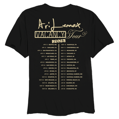 ARI LENNOX VACANCY ALBUM COVER 2026 TOUR T-SHIRT