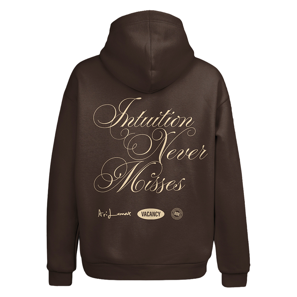 ARI LENNOX INTUITION NEVER MISSES HOODIE DK BRWN