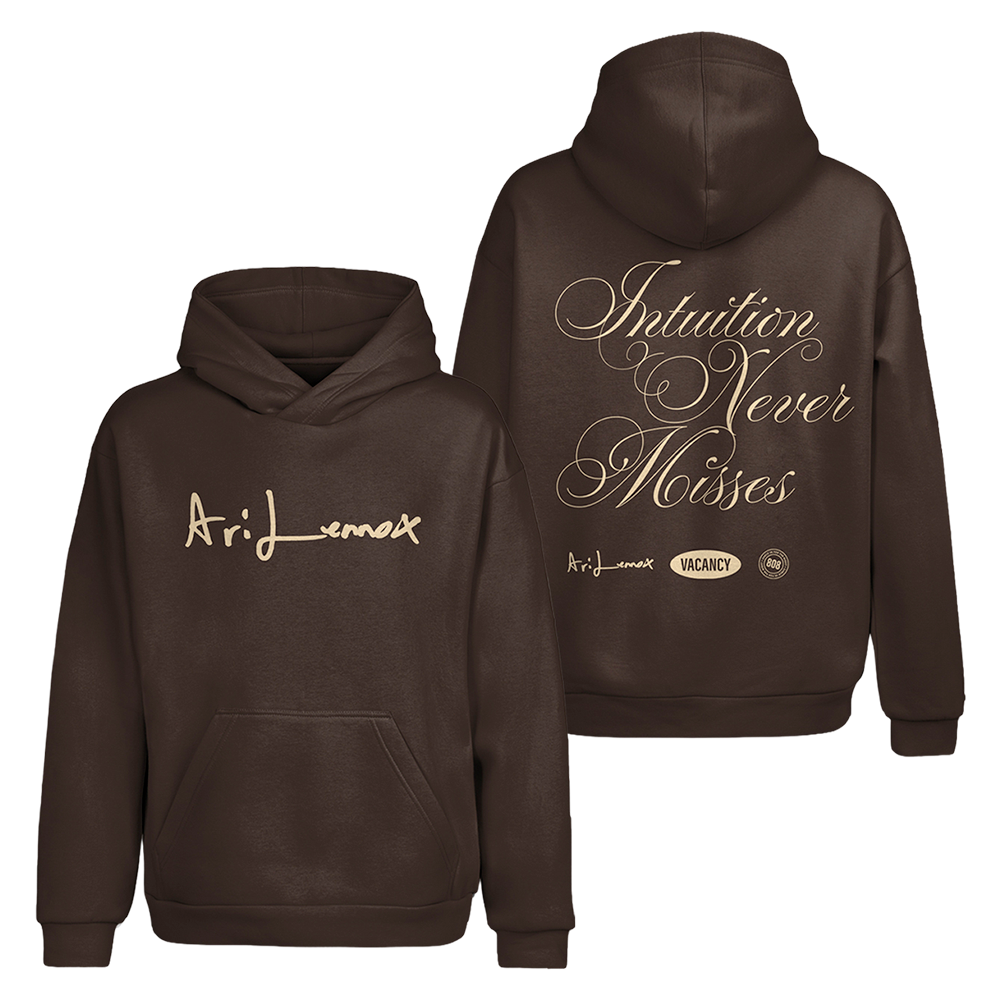 ARI LENNOX INTUITION NEVER MISSES HOODIE DK BRWN